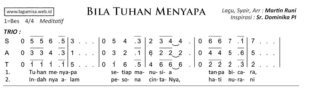 BILA TUHAN MENYAPA - MARTIN RUNI (POST KOMUNIO)