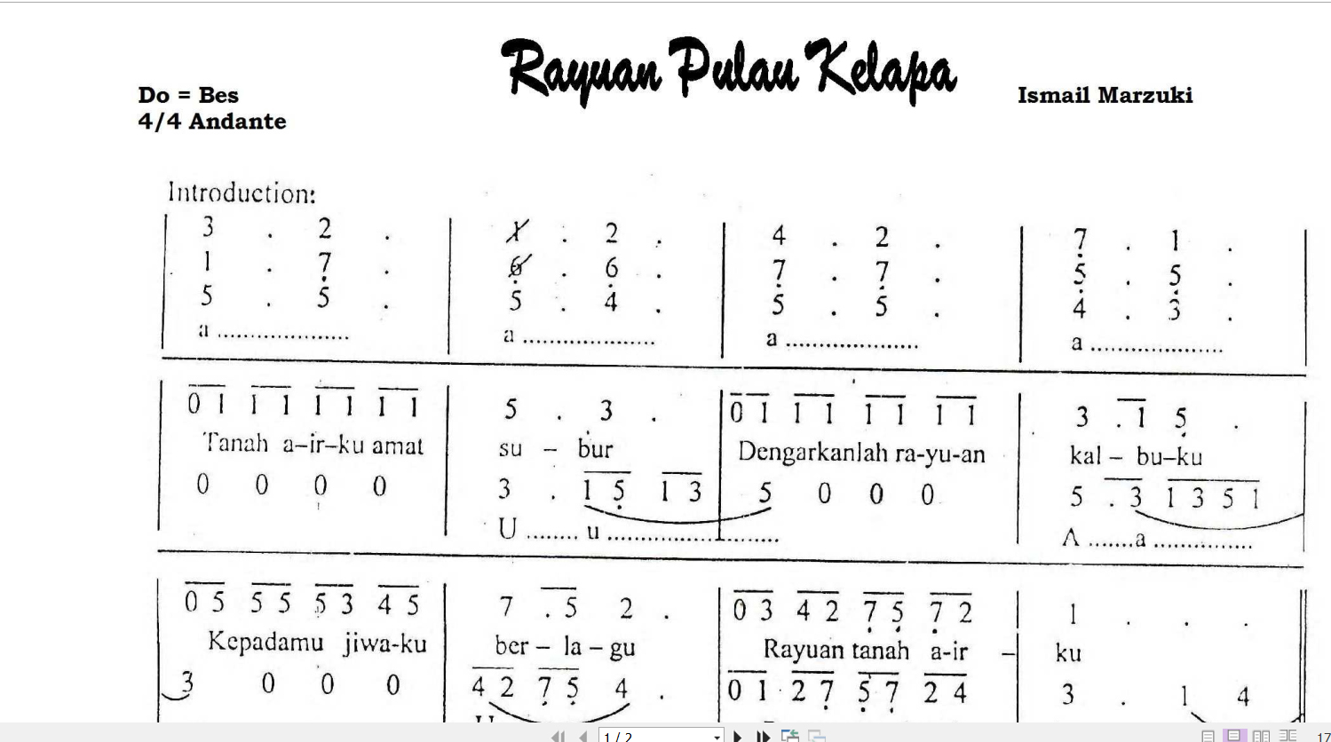 Rayuan Pulau Kelapa - Ismail Marzuki